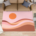 Boho Sun Area Rugs 5x8ft, Minimalist Sunburst Living Room Carpet, Abstraction Deco Decorative Carpet Protect Floor for Bedroom Men Office Hardwood Floors