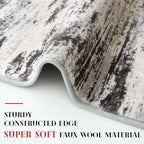 Modern Abstract Entryway Rug Indoor 2x3 Washable Rug Non-Slip Soft Small Area Rug White Black Grey Taupe Kitchen Mats Thin Print Faux Wool Floor Carpet Throw Rugs for Entrance Bedroom Office