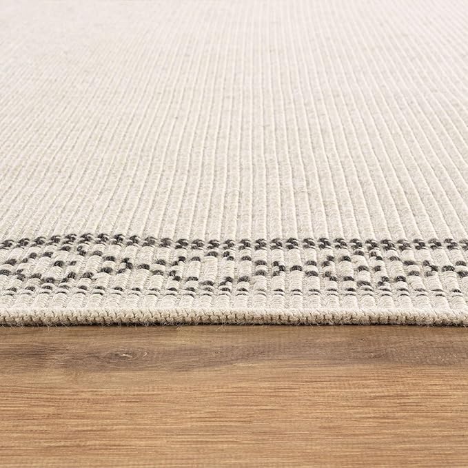 Easy Jute Rugs 5x7 Frame Bone Color Living Room Indoor Outdoor Area Rug for Patio and Kitchen Rug High Traffic Washable Easy to Clean Solid Boho Woven Design Carpet (5 x 7)