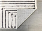 GLN Rugs Contemporary Collection - Machine Washable Area Rug, Contemporary Washable, Non Slip, Low Pile Chenille Rug, Living Room, Bedroom, Kitchen Rug (8' x 10' Black Beige)