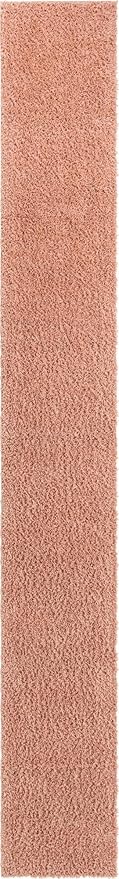Unique Loom Davos Shag Collection Area Rug - Solid (2' 7" x 20' Runner, Dusty Rose)