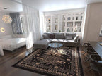 Unique Loom Taftan Collection Border Geometric Tribal Inspired Design Area Rug (9' 0 x 12' 0 Rectangular, Black/ Gray)