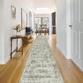 Morebes Vintage Long Runner Rug for Hallway 12 ft, Washable 12 Foot Runner Rug, Soft Non Slip Distressed Carpet Runners for Farmhouse Kitchen Living Room Dining Playroom, Brown