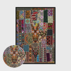 Vintage Boho Area Rugs Multicolor Ethnic Style Geometric Splicing Carpets Bedroom Living Room Kitchen Floor Mats Indoor Outdoor Non-Shedding Runner Rug Home Décor Carpet 2' X 8'