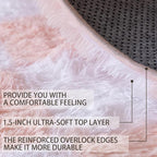 4x6 Area Rugs for Living Room Bedroom, Soft Fluffy Shaggy Bedside Rug, Indoor Floor Carpet for Kids Playroom, Dorms, Nursery Rooms, Home Decor (Pink & White 4'x6')