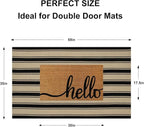 Striped Outdoor Rug 3'x5', Cotton Hand Woven Rug Front Door Mat,Washable Reversible Layered Door Mats, Foldable Front Porch Rug for Entryway/Home Entrance/Farmhouse(Black and Tan)