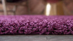 Unique Loom Solid Shag Collection Area Rug (9' x 12' Rectangle, Eggplant Purple)