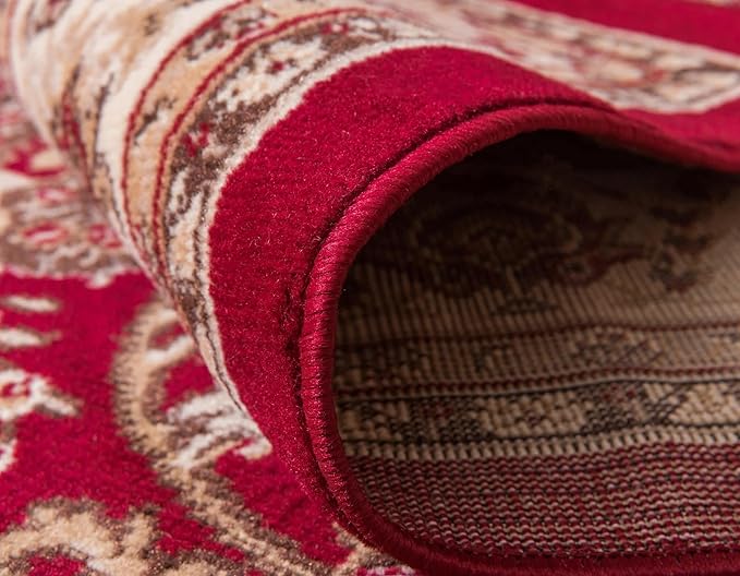Unique Loom Sialk Hill Collection Area Rug - Washington (2' 7" x 13' 1" Runner Burgundy/Cream)