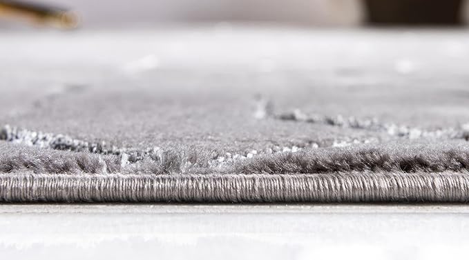 Unique Loom Glam Collection Area Rug - Trellis (10' x 14' 1" Rectangle, Gray Silver/ Silver)