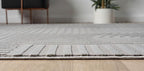 Annabel Modern Geometric Area Rug for Living Room, 5x7 Contemporary Arched and Linear Gray Rug, High-Low Pile Stain Resistant Carpet for Bedroom, Dining Room or Kitchen (5' x 7', Gray)