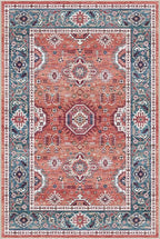 Dripex Vintage Collection Washable Area Rug - 2x3 Door Mat Small Entryway Rug Distressed Non-Slip Low-Pile Floor Carpet for Indoor Front Entrance Kitchen Bathroom Living Room Bedroom