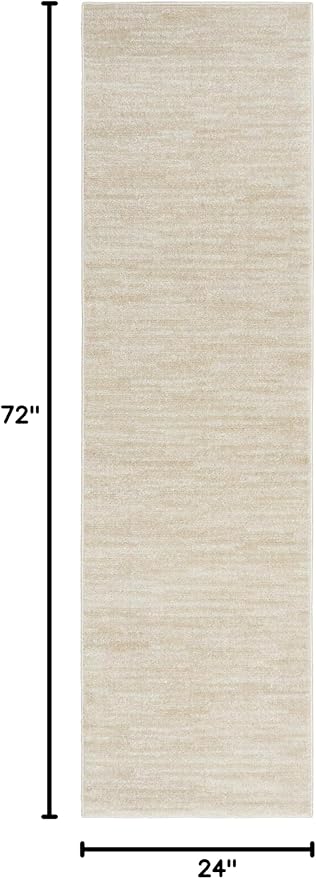 Nourison Home Nourison Essentials Ivory Beige 2' x 6' Area Rug - Easy Clean, Non Shedding, Bed Room, Living Room, Dining Room, Kitchen (6' Runner)