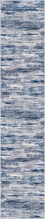 2x10 Modern Abstract Runner Rug for Hallways, Navy Blue Gray Neutral Multi Super Soft Hallway Decor Kitchen Rugs with Non-Slip, Non-Shedding Washable Rug for Hallways Entryway Bedroom Indoor