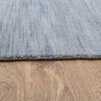 Hand Knotted Loom Wool ECO-Friendly Area Rugs - 10'x13', Rectangle, Light Blue Color, Solid Plain Design, High Pile Thick Handmade Anti Skid Rugs for Living Room (L00111)