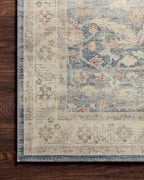 Loloi Hathaway Collection HTH-02 Denim/Multi 5'-0" x 7'-6", .25" Thick Area Rug, Soft, Durable, Printed, Modern, Low Pile, Non-Shedding, Easy Clean, Living Room Rug