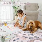 Lahome Insect Washable Rug, 2x3 Kitchen Rugs for Entryway Bathroom, Soft Door Mat Indoor Entrance Ultra-Thin, Small Non-Slip Throw Carpet for Bedroom Entry, Pink