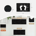 Small Bathroom Rug 17x24 Non Slip Black Fluffy Bath Mat for Bathroom Floor Washable Plush Luxury Bath Rug for Tub Soft Shaggy Shower Mat