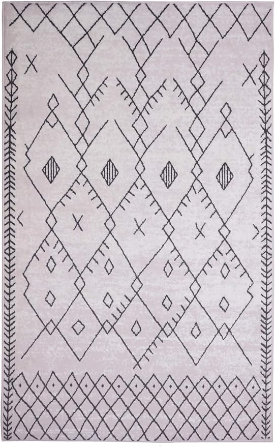 Furnish my Place Trellis Pattern Rug - 5 ft. x 8 ft, Peach, Bohemian Rug with Transitional Design