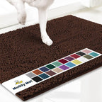 Muddy Mat® | Super Absorbent Door Mat Indoor, Microfiber Quick Dry Chenille Entryway Rug, Non-Slip Front Door Mat, Indoor Mats for Entryway, Machine Washable Pet Rug, Brown XXXL 72"X48"