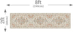Enkor Runner Rugs for Hallway, 2x8 Washable Soft Boho Non Slip Floor Rugs for Kitchen, Modern Mat for Living Room Bedroom Entryway Beige & Orange