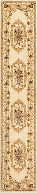 Rugs.com Chateau Collection Rug – 3' x 16' 5 Runner Cream Medium Rug Perfect for Hallways, Entryways