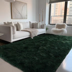 Zentavio Emerald Green Rugs for Bedroom 4x6 Dark Green Area Rugs for Living Room Fluffy Fake Grass Carpet for Kids Room Playroom Furry Shag Aesthetic Soft High Pile Washable Home Decor