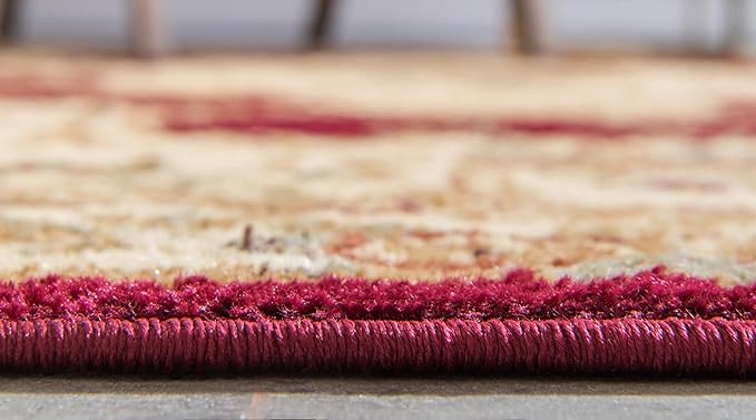 Rugs.com Chateau Collection Rug – 6' x 9' Red Medium Rug Perfect for Bedrooms, Dining Rooms, Living Rooms