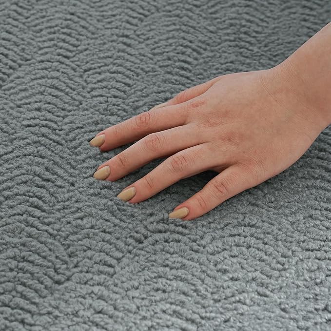 Faux Cashmere Area Rug - 5x7 Modern Low Pile Non-Slip Carpet for Living Room Bedroom, Gray