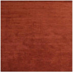 Hand Knotted Loom Wool ECO-Friendly Area Rugs - 6'x6', Square, Light Red Color, Solid Plain Design, High Pile Handmade Anti Skid Area Rugs for Living Room, Bed Room (L00111)