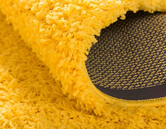 Unique Loom Solid Shag Collection Area Rug (8' x 11' Rectangle, Tuscan Sun Yellow)