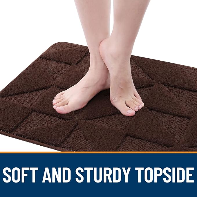 OLANLY Door Mats Indoor, Non-Slip, Absorbent, Dirt Resist, Entrance Washable Mat, Low-Profile Inside Entry Doormat for Entryway (71x47 inches, Dark Brown)
