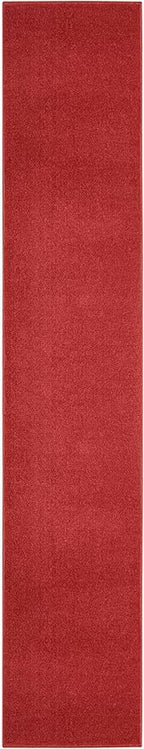Nourison Home Nourison Essentials Brick Red 2'2" x 20' Area Rug - Easy Clean, Non Shedding, Bed Room, Living Room, Dining Room, Kitchen (20' Runner)