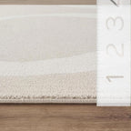 Abani Deco Collection Area Rug - Beige Modern Abstract Ribbon Design - 4' x 6' - for Living Room, Bedroom & Office