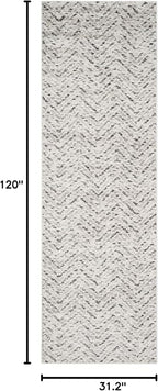 SAFAVIEH Adirondack Collection Runner Rug - 2'6" x 10', Ivory & Charcoal, Chevron Design, Non-Shedding & Easy Care, Ideal for High Traffic Areas in Living Room, Bedroom (ADR104N)