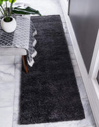 Unique Loom Solo Collection Area Rug - Calabasas (2' 2" x 13' Runner, Charcoal/ Black)