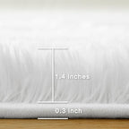 Andency White Soft Area Rugs for Living Room Bedroom, 3x5 Non-Slip Fluffy Shag Carpet, Indoor Floor Fuzzy Shaggy Living Room Plush Rug for Kids Dorm Nursery Home Decor Aesthetic