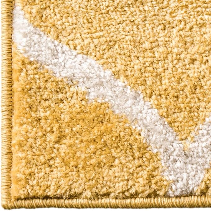 Rugs.com Lattice Frieze Collection Rug – 7' x 10' Yellow Medium Rug Perfect for Living Rooms, Large Dining Rooms, Open Floorplans