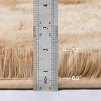 Large Shag Area Rugs 9 x 12, Tie-Dyed Plush Fuzzy Rugs for Living Room, Ultra Soft Fluffy Furry Rug for Bedroom, Indoor Carpet Nursery Rugs for Kids Room Home Decor, Beige