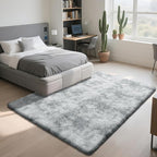 Fluffy Rug Shaggy Area Rug, Mottling Grey 9x12 Area Rugs for Living Room, Large Shag Area Rugs for Bedroom Kids Room Home Decor, Upgrade Anti-Skid Rectangular Fuzzy Rugs