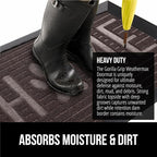 GORILLA GRIP 100% Waterproof All-Season WeatherMax Doormat US Designed Natural Rubber, Stain and Fade Resistant, Low Profile Indoor Outdoor Door Mats, Easy Clean Patio Mat, Espresso Home Paw