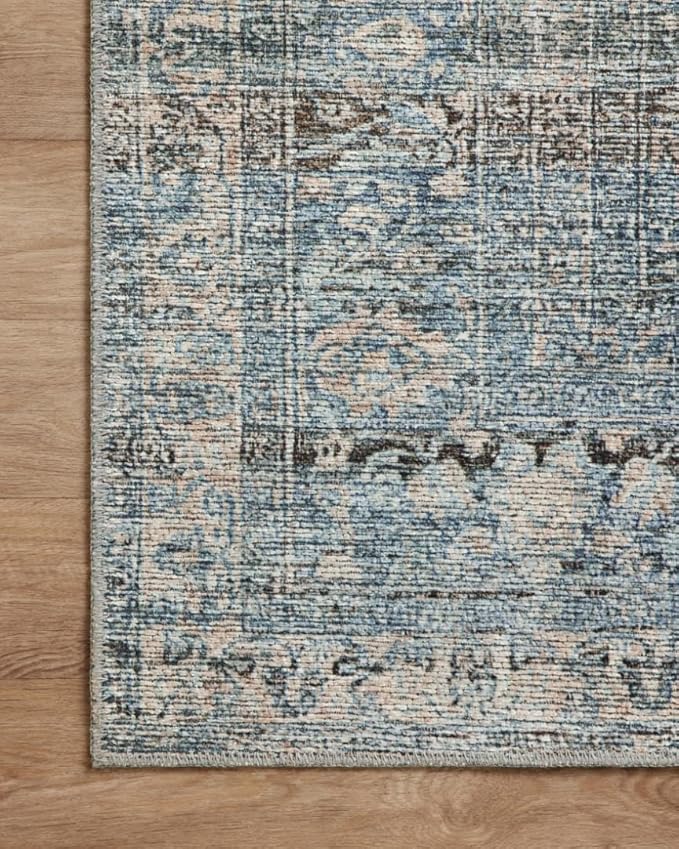 Loloi Amber Lewis Billie Collection BIL-05 Denim/Blush 3'-6" x 5'-6", 0.19" Thick Accent Rug