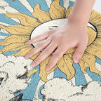 Erosebridal Sun and Moon Bathroom Mat Boho Bohemian Hippie Microfiber Bath Rug Moon Phase Print 3D Entryway Door Mat 16x24 Geometric Striped Bath Mat Sunflower Daisy Bath Rugs Retro Decor