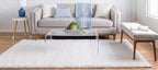 Unique Loom Davos Shag Collection Area Rug - Solid (6' 1" x 9' Rectangle, White/ Ivory)
