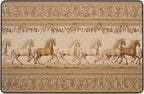 Horse Western Boho Ethnic Style Area Rug Washable Outdoor Rugs Anti-Slip Soft Carpet Entryway Indoor Door Mat for Bedroom,Living Room,Porch,Terrace and Entrance Decor 2'x 1'