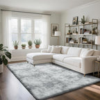 Fluffy Rug Shaggy Area Rug, Mottling Grey 5x8 Area Rugs for Bedroom, Small Bedside Rug, Soft Fluffy Shaggy Entryway Throw Rugs for Living Room Bedroom Kids Room Home Decor