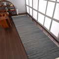 Rugsotic Carpets Hand Woven Flat Weave Kilim Wool 2'6''x6' Runner Area Rug Solid Silver D00111