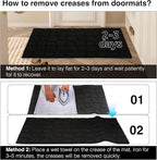 Front Door Mat Outside Entrance, Outdoor Indoor Door Mats for Entryway, Entrance, Entry, Patio, Waterproof Non Slip Doormat, Low-Profile, 31.5" × 39“, Black
