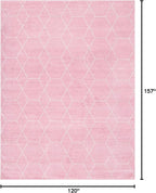 Unique Loom Trellis Frieze Collection Area Rug - Geometric (10' x 13', Light Pink/ Ivory)