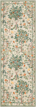 Morebes Washable Rug Runners for Hallways Non Slip 8 ft, Boho Floral Kitchen Sage Green Runner Rug, Soft Flower Botanical Indoor Throw Carpet for Entry Entrance Bedroom Laundry Room