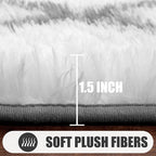ONASAR Area Rugs for Living Room, Washable 5x8 Fluffy White and Grey Rug for Bedroom, Geometric Moroccan Indoor Shaggy Boho Soft Plush Floor Carpet for Kids Teen Nursery Dorm Home Decor Aesthetic